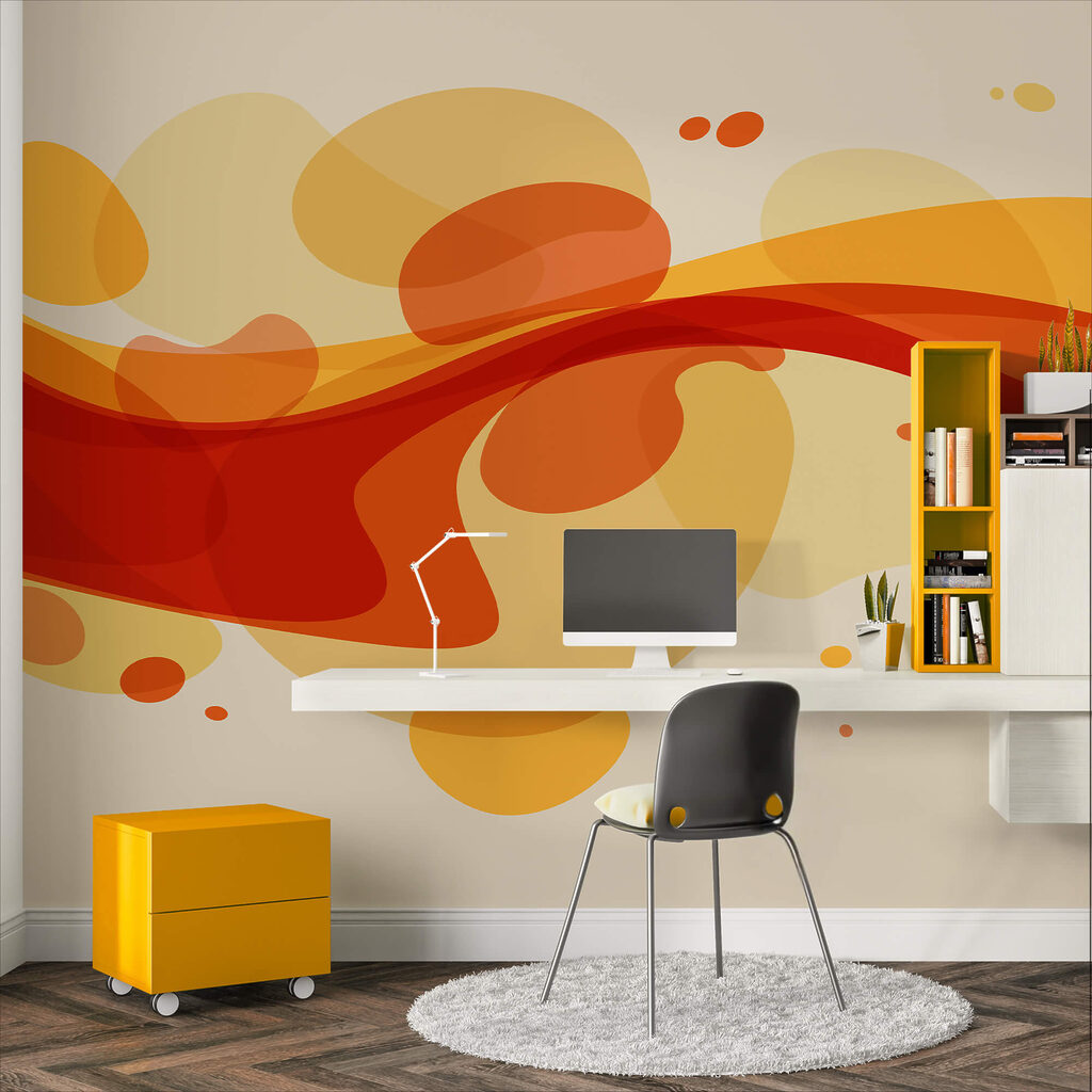 Vârtejuri roșii și galbene