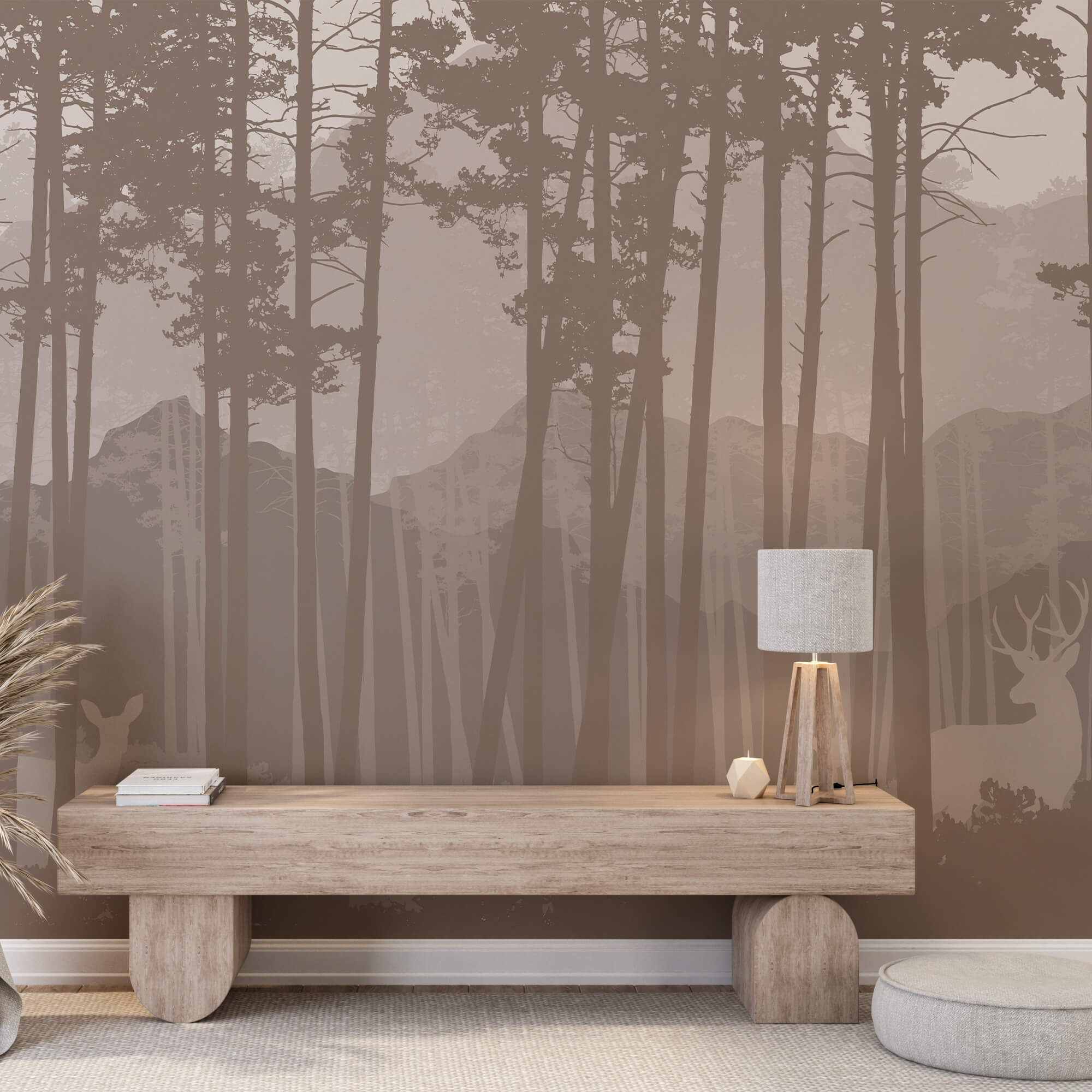 Grup de căprioare într-o pădure