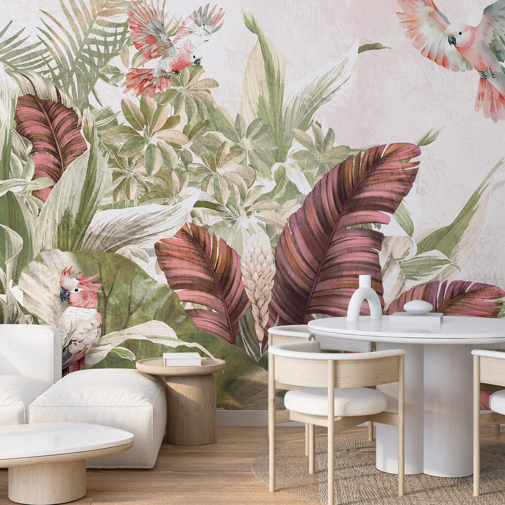 Pictura de păsări care zboară peste o plantă