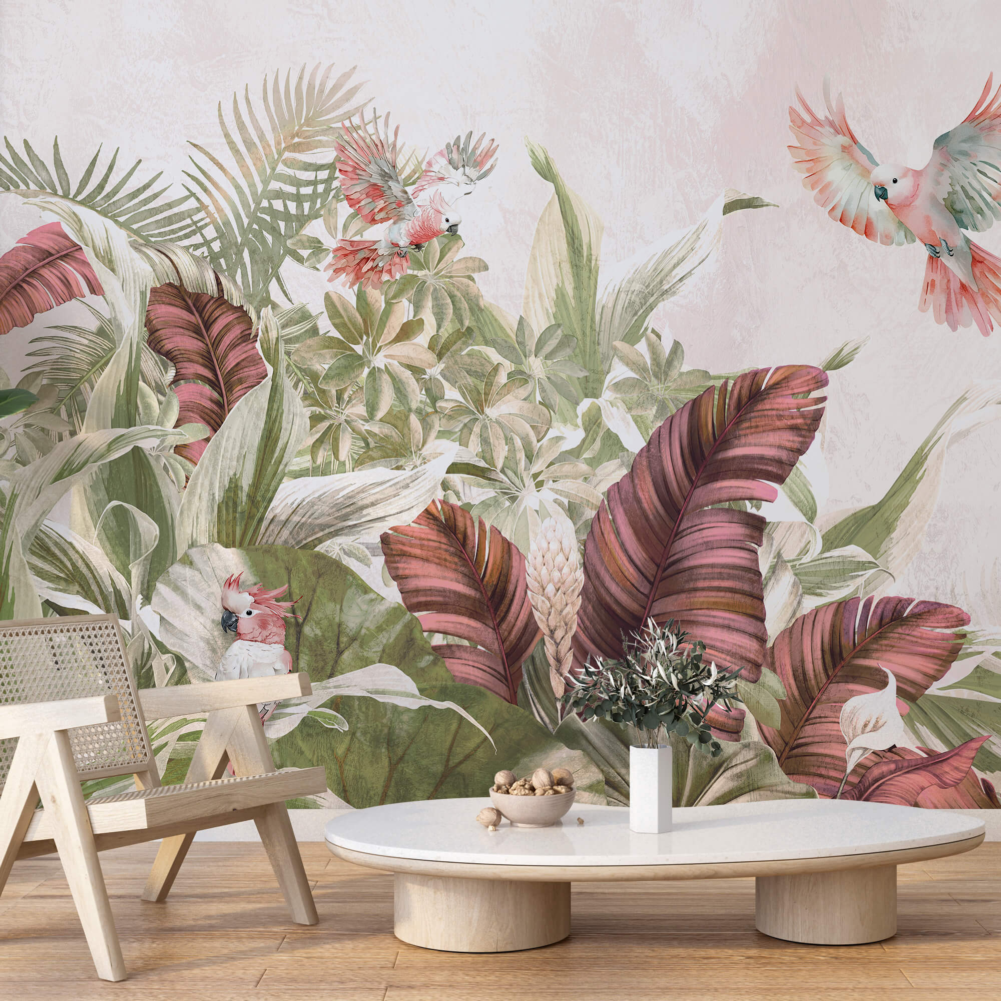 Pictura de păsări care zboară peste o plantă