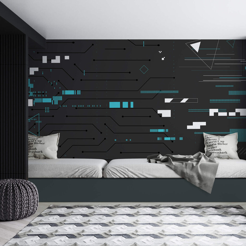 Fundal negru cu multe linii și puncte