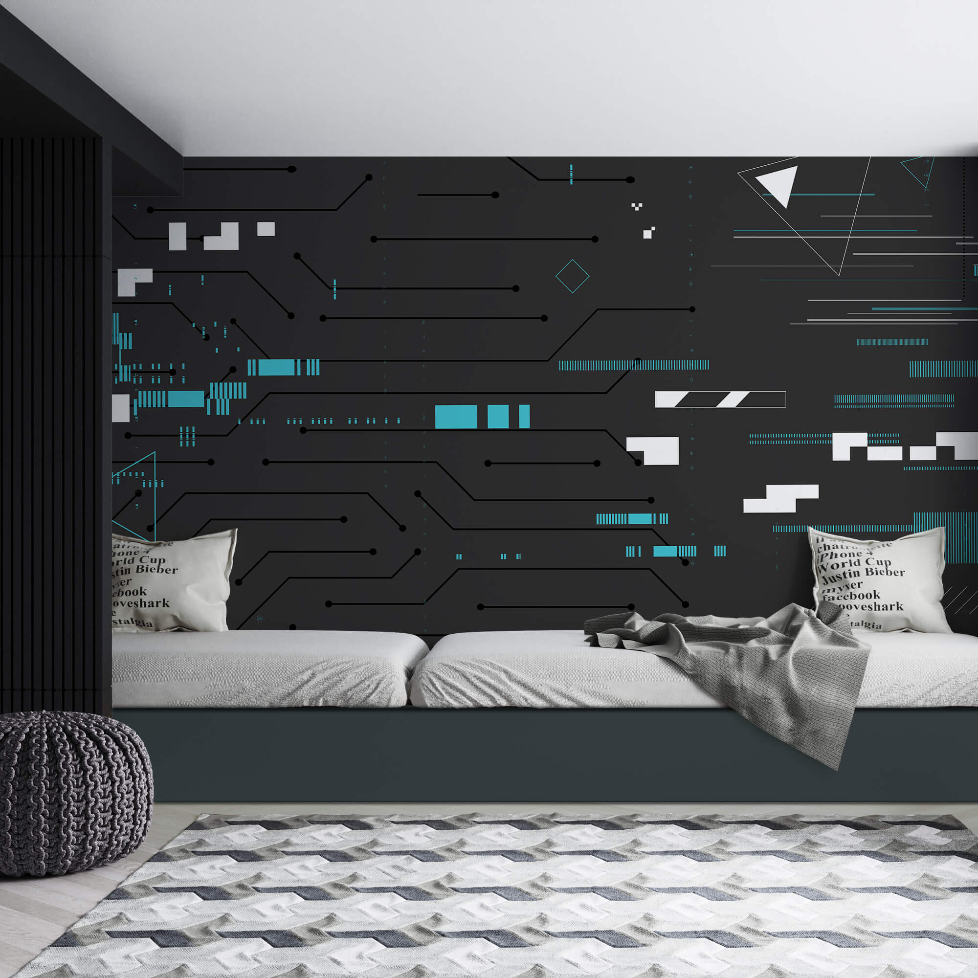 Fundal negru cu multe linii și puncte