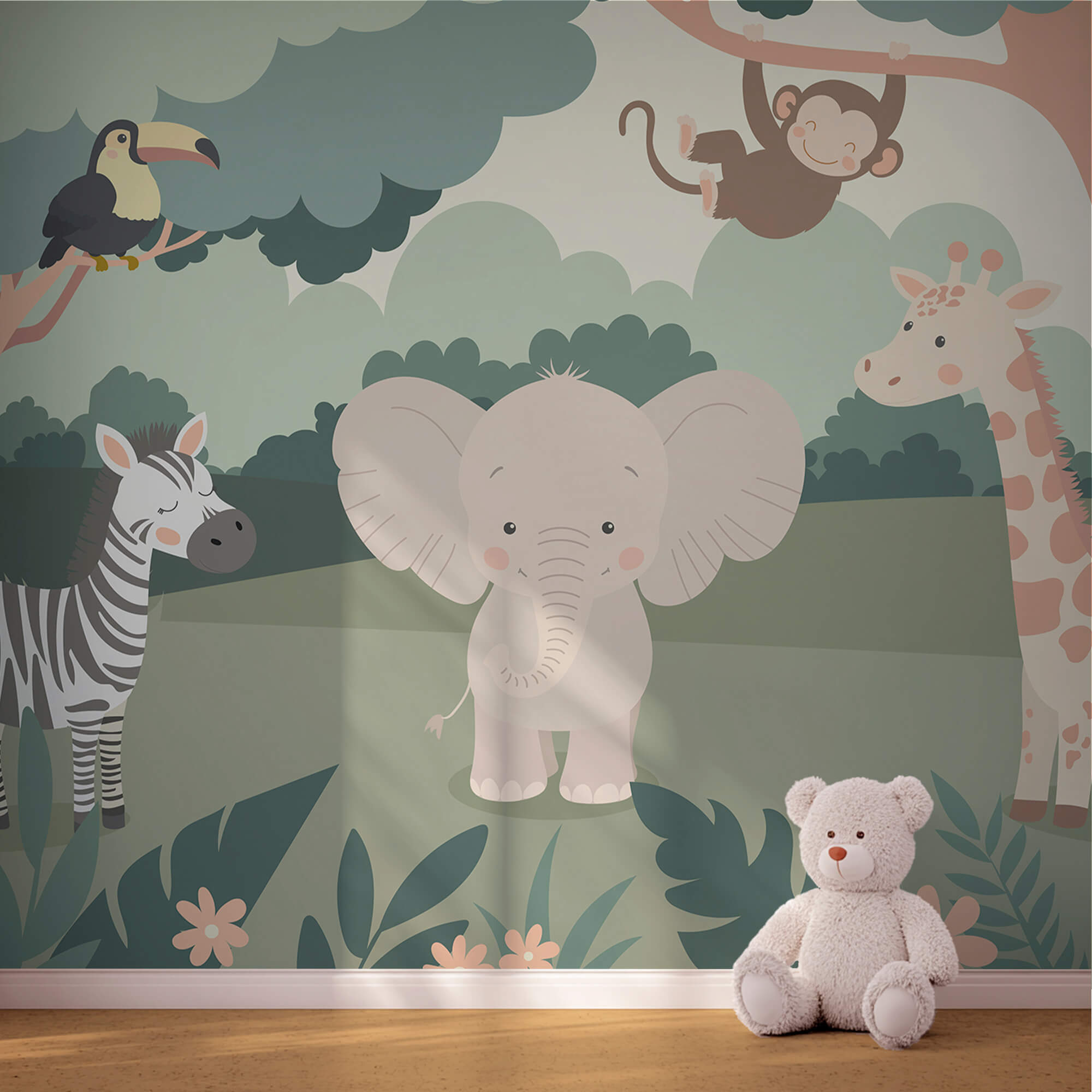 Desen animat de animale într-o pădure