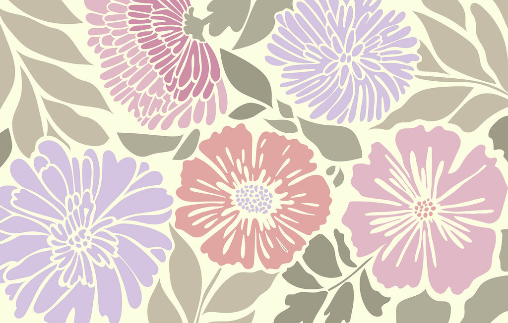 Model floral colorat cu frunze Model floral colorat cu frunze