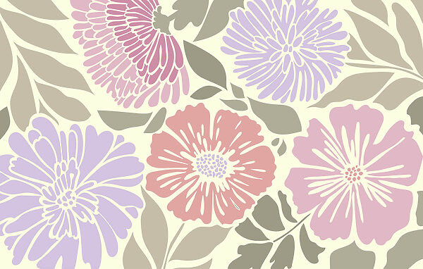 Model floral colorat cu frunze Model floral colorat cu frunze
