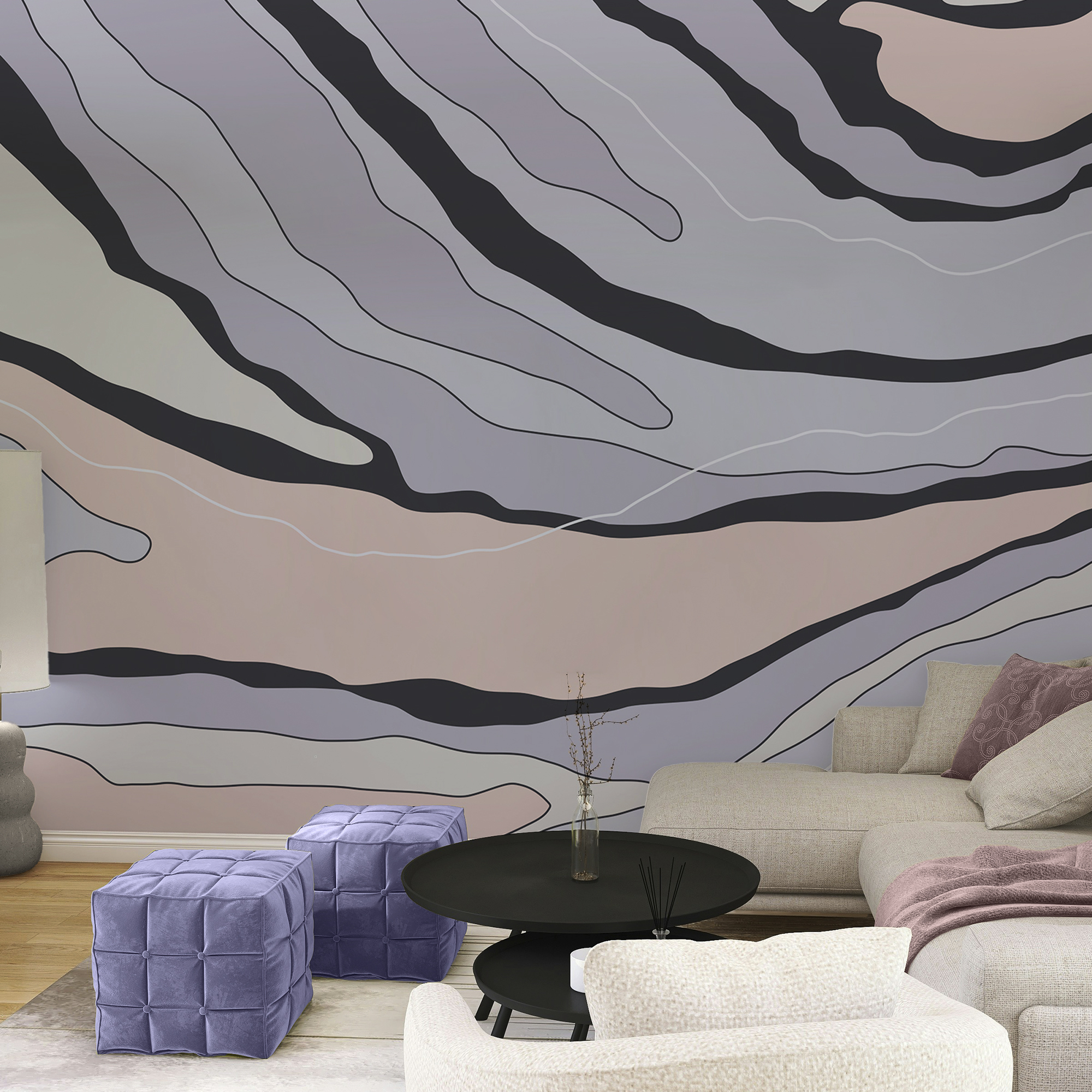 Linii abstracte în culori moi