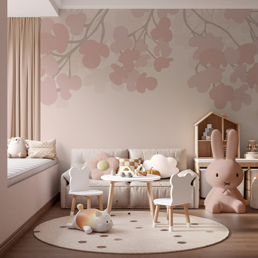 Flori roz pe un fundal alb