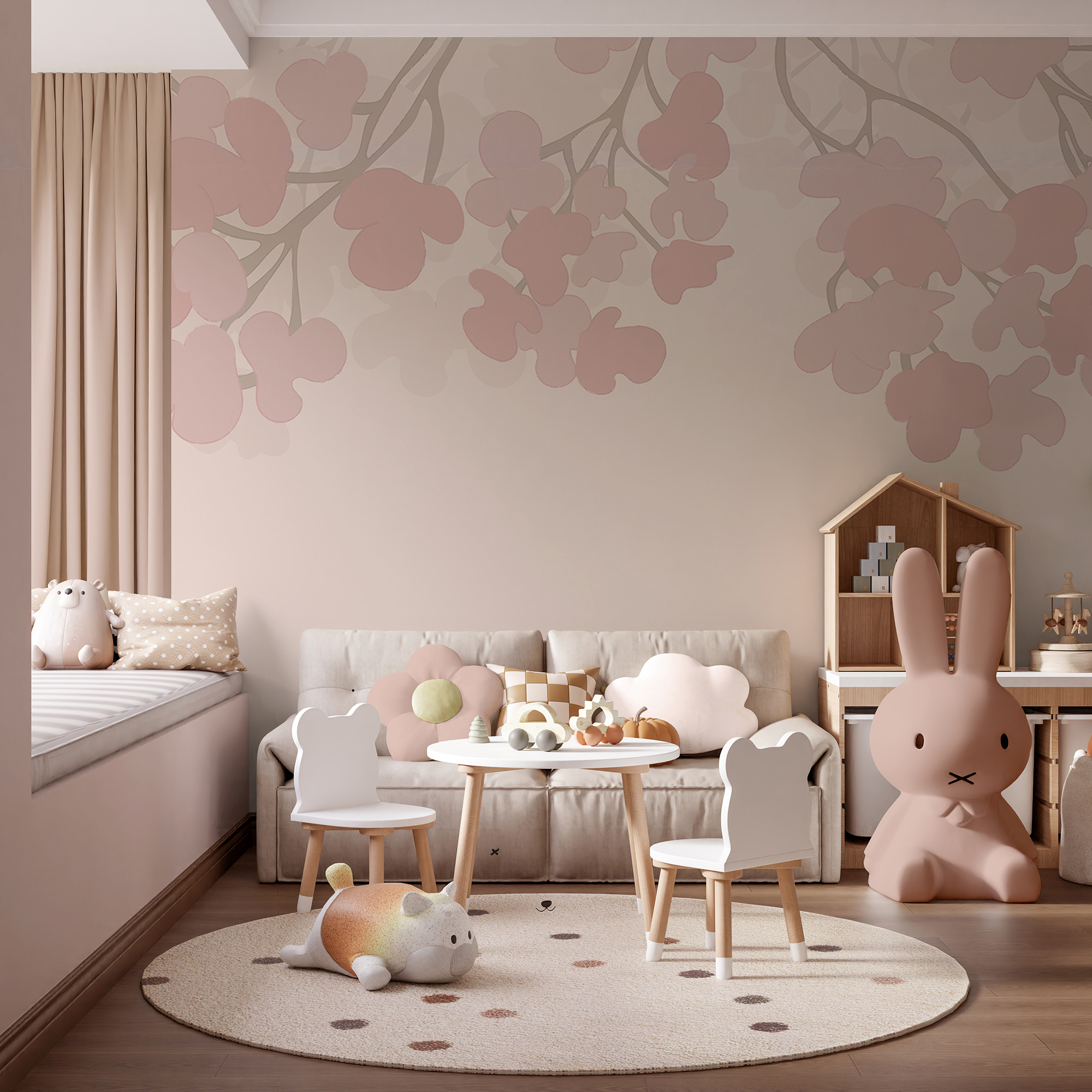 Flori roz pe un fundal alb