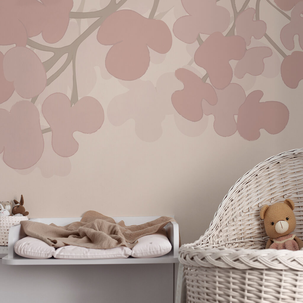 Flori roz pe un fundal alb