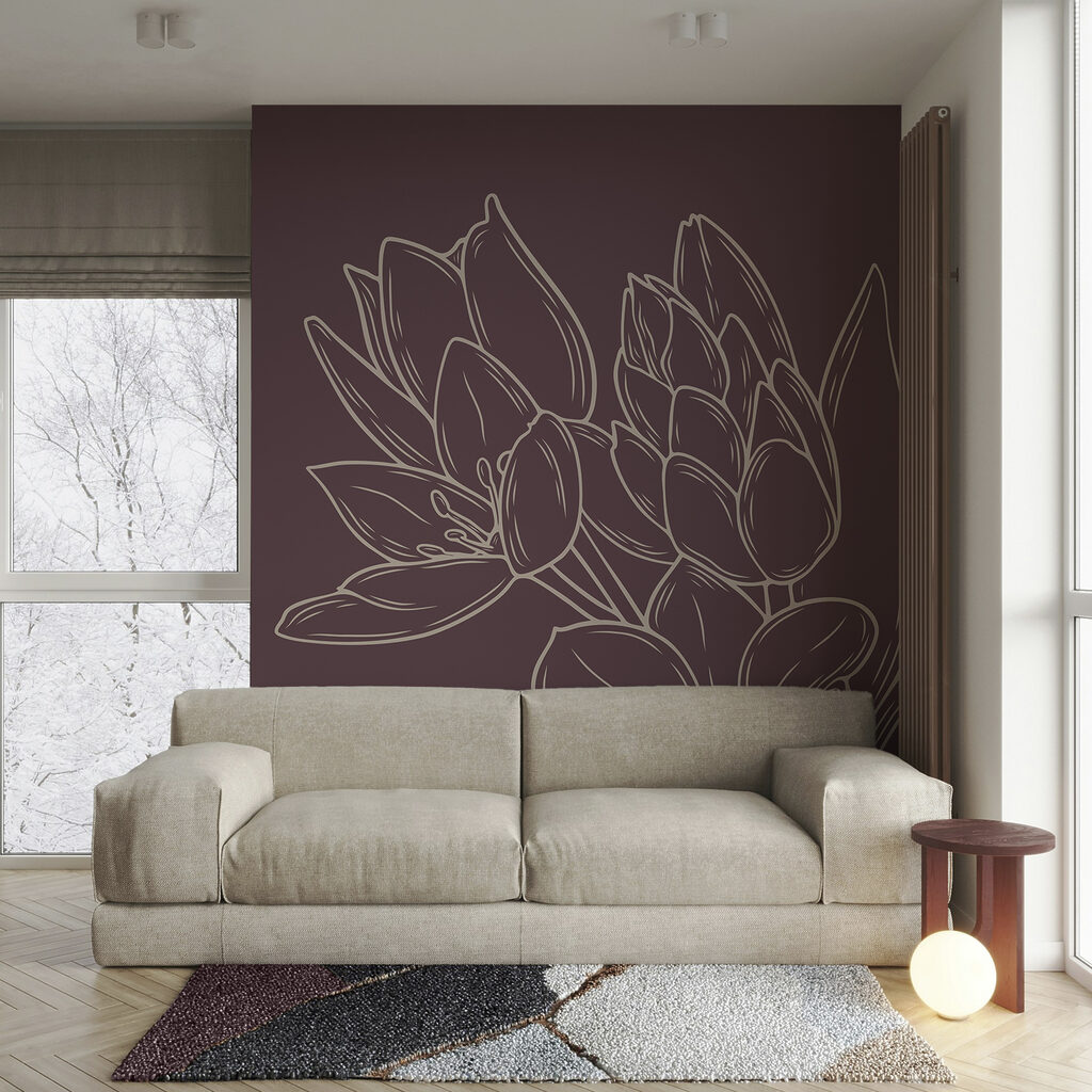 Flori delicate pe un fundal bogat