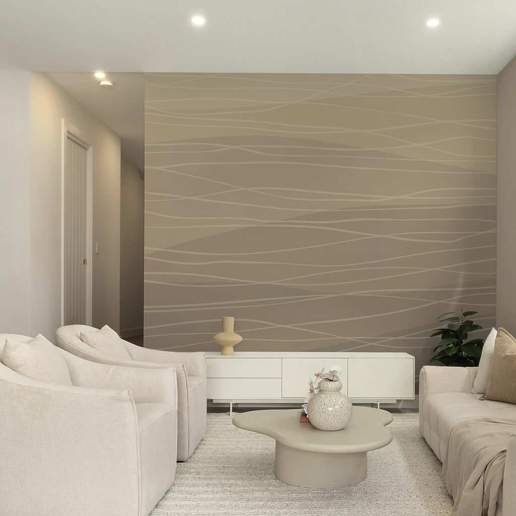 Linii ondulate maro și albe