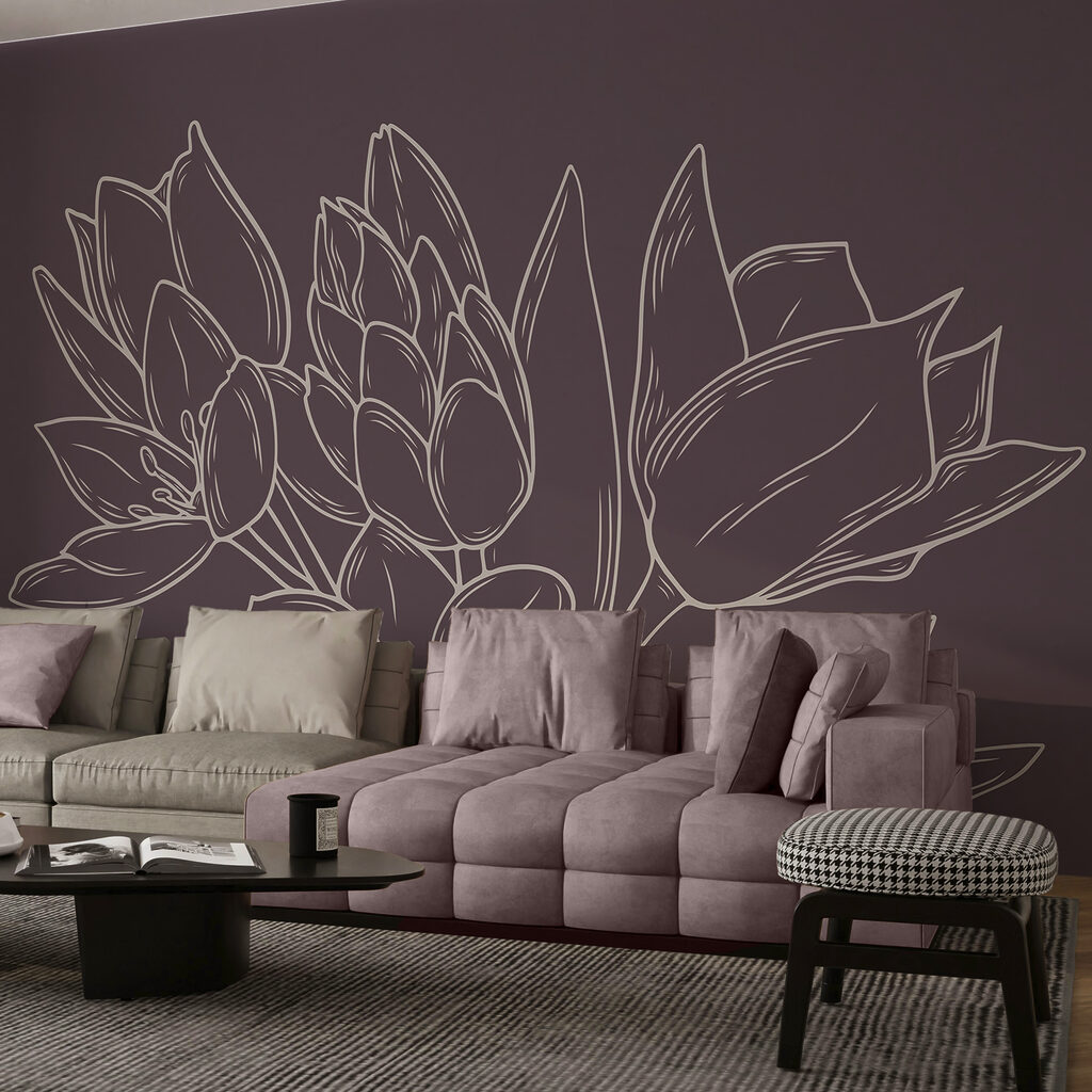 Flori delicate pe un fundal bogat