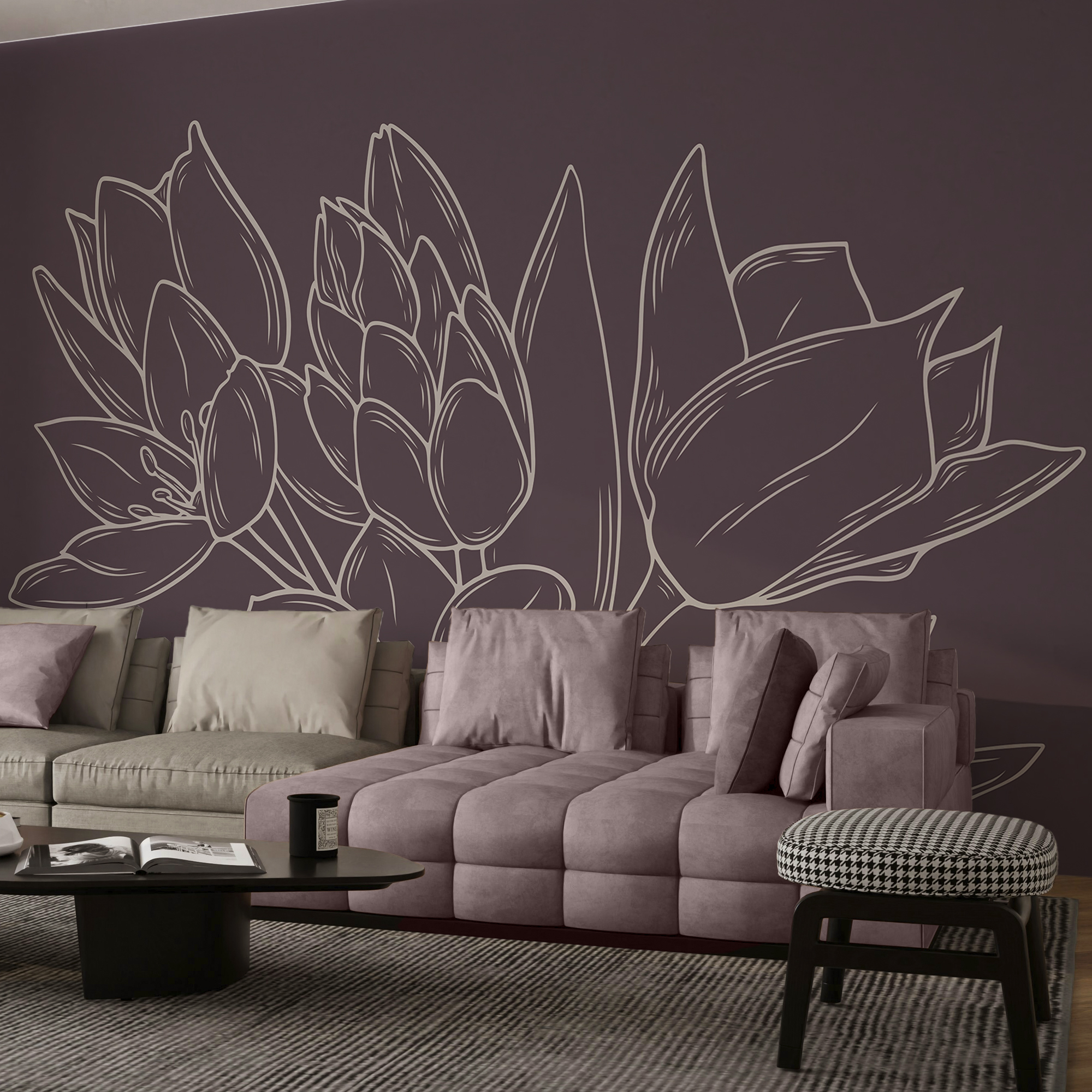 Flori delicate pe un fundal bogat