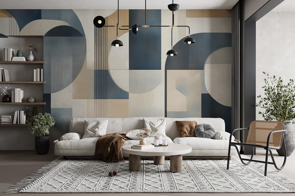 Piesă de artă colorată cu forme curbate