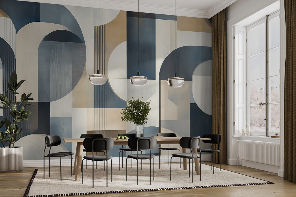 Piesă de artă colorată cu forme curbate