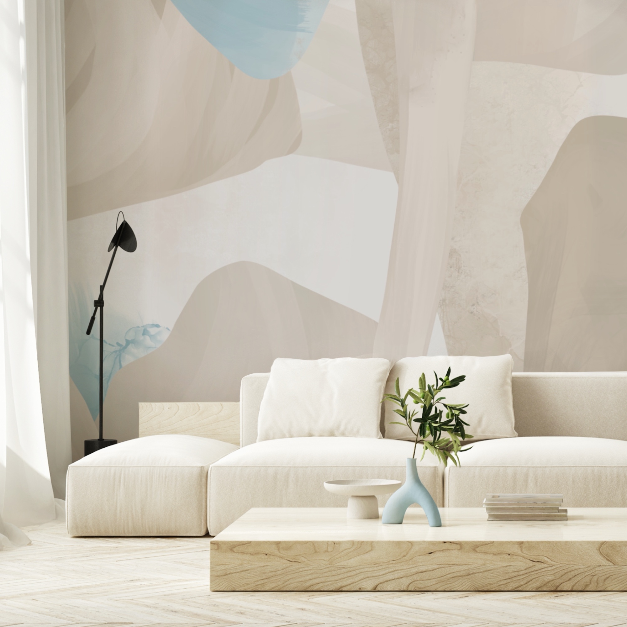 Forme abstracte în culori moi