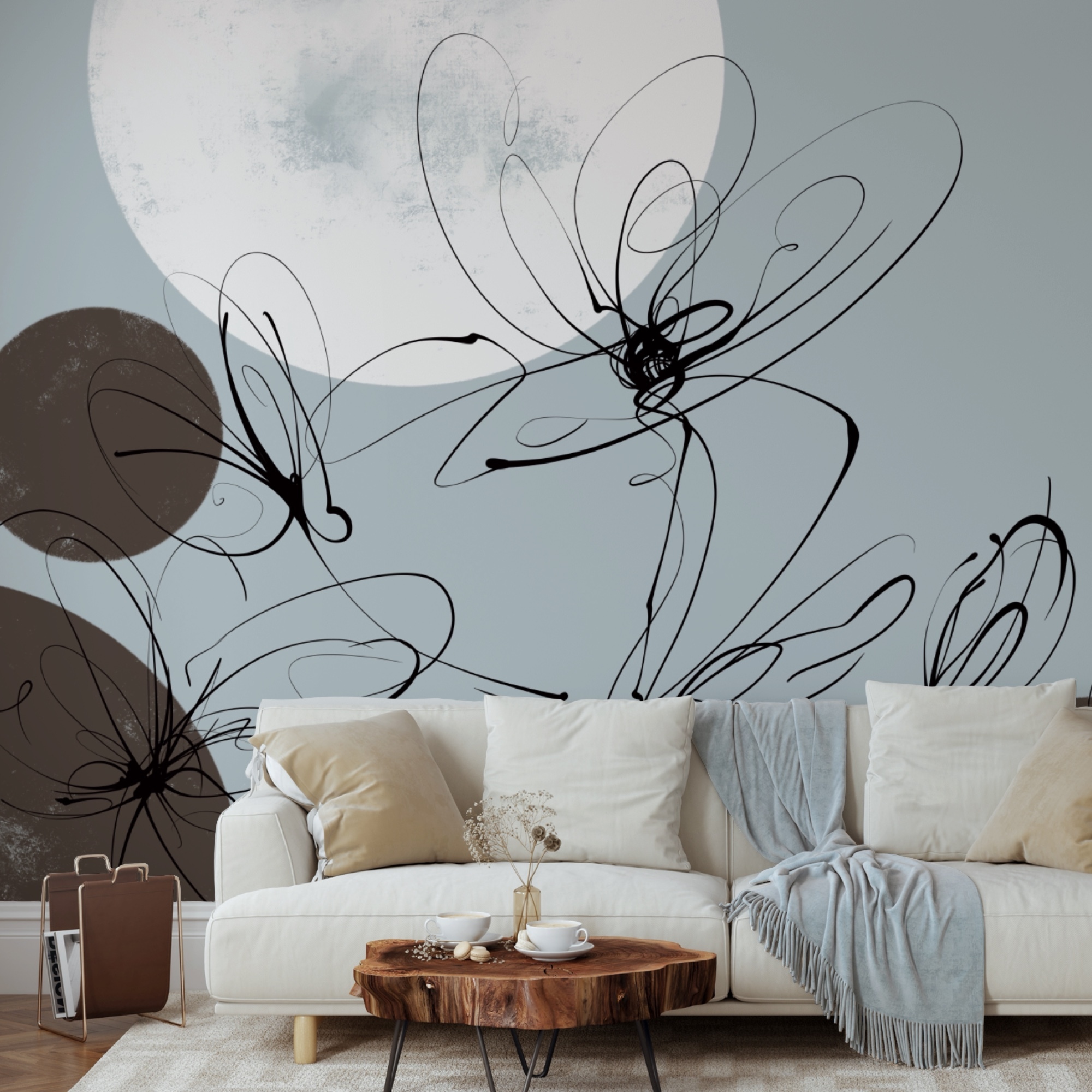 Desen de flori și cercuri Desen de flori și cercuri