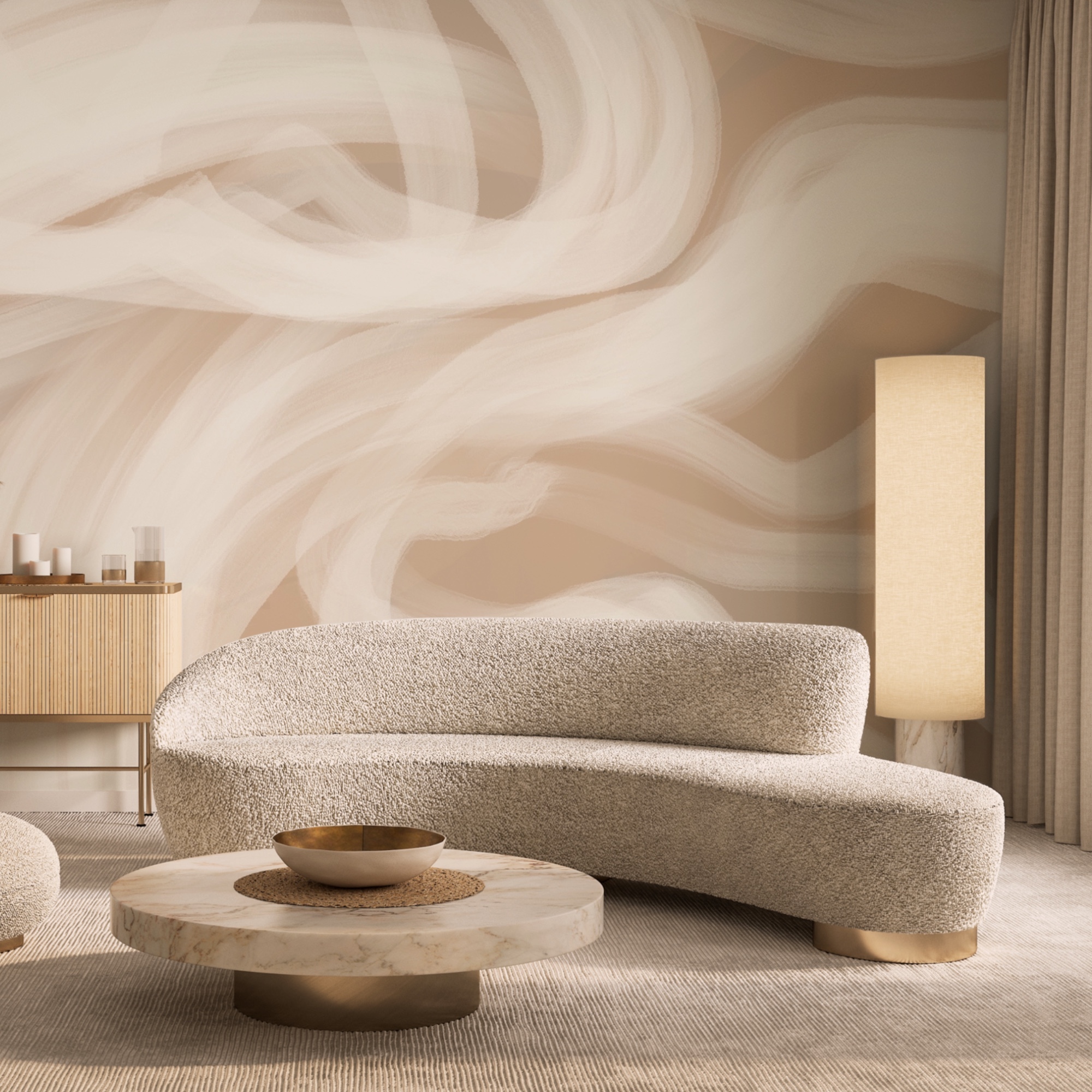 Vârtejuri albe pe un fundal cafeniu