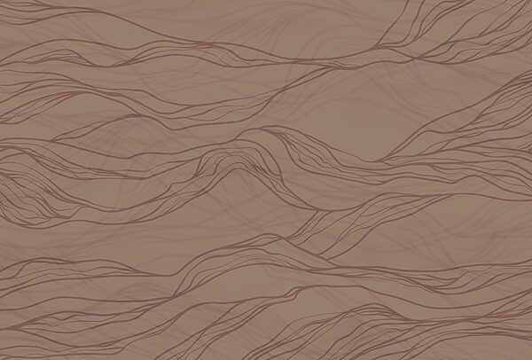 Brown wavy lines on a tan surface Brown wavy lines on a tan surface