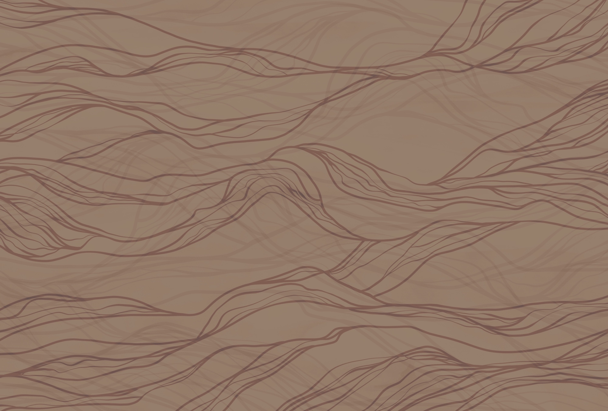 Brown wavy lines on a tan surface Brown wavy lines on a tan surface