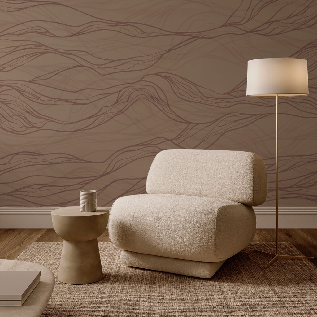 Linii ondulate maro pe o suprafață bronzată Linii ondulate maro pe o suprafață bronzată