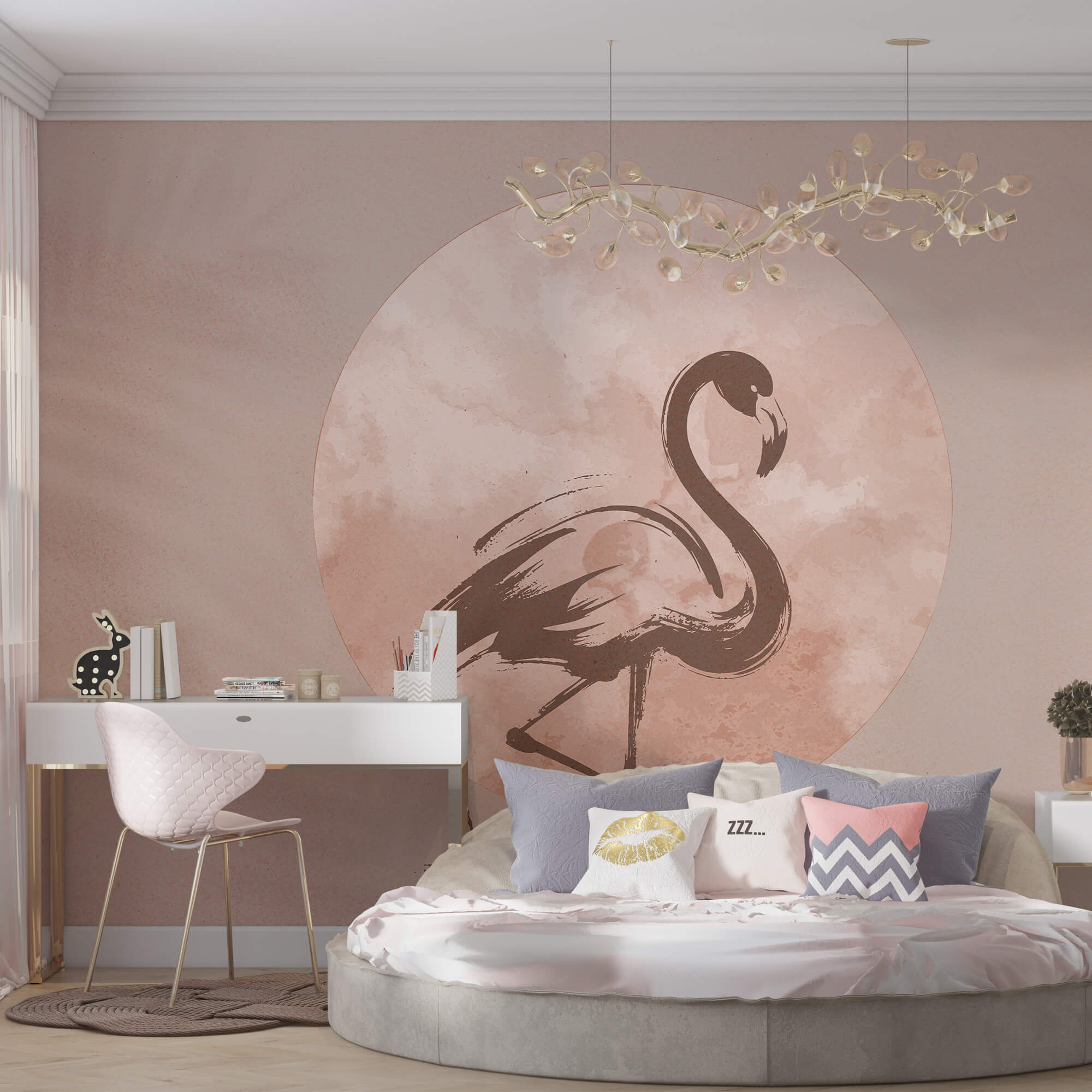 Flamingo desen pe hârtie