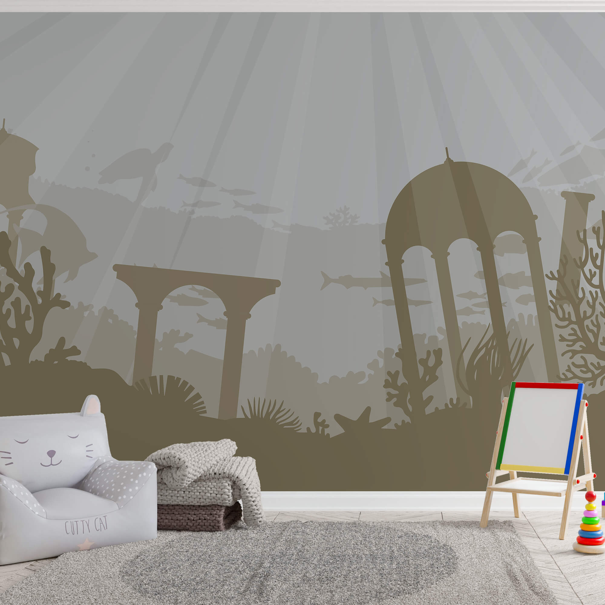 Silueta unei clădiri sub apă