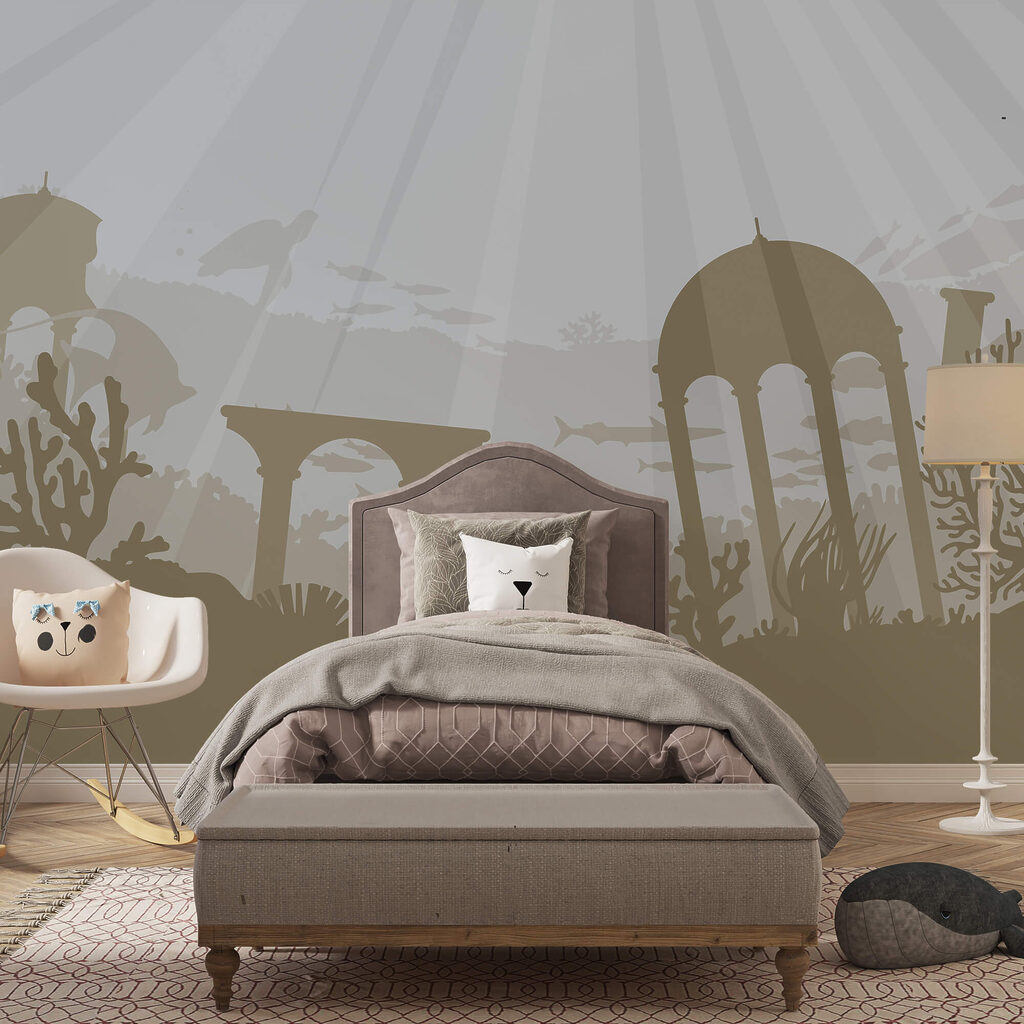 Silueta unei clădiri sub apă