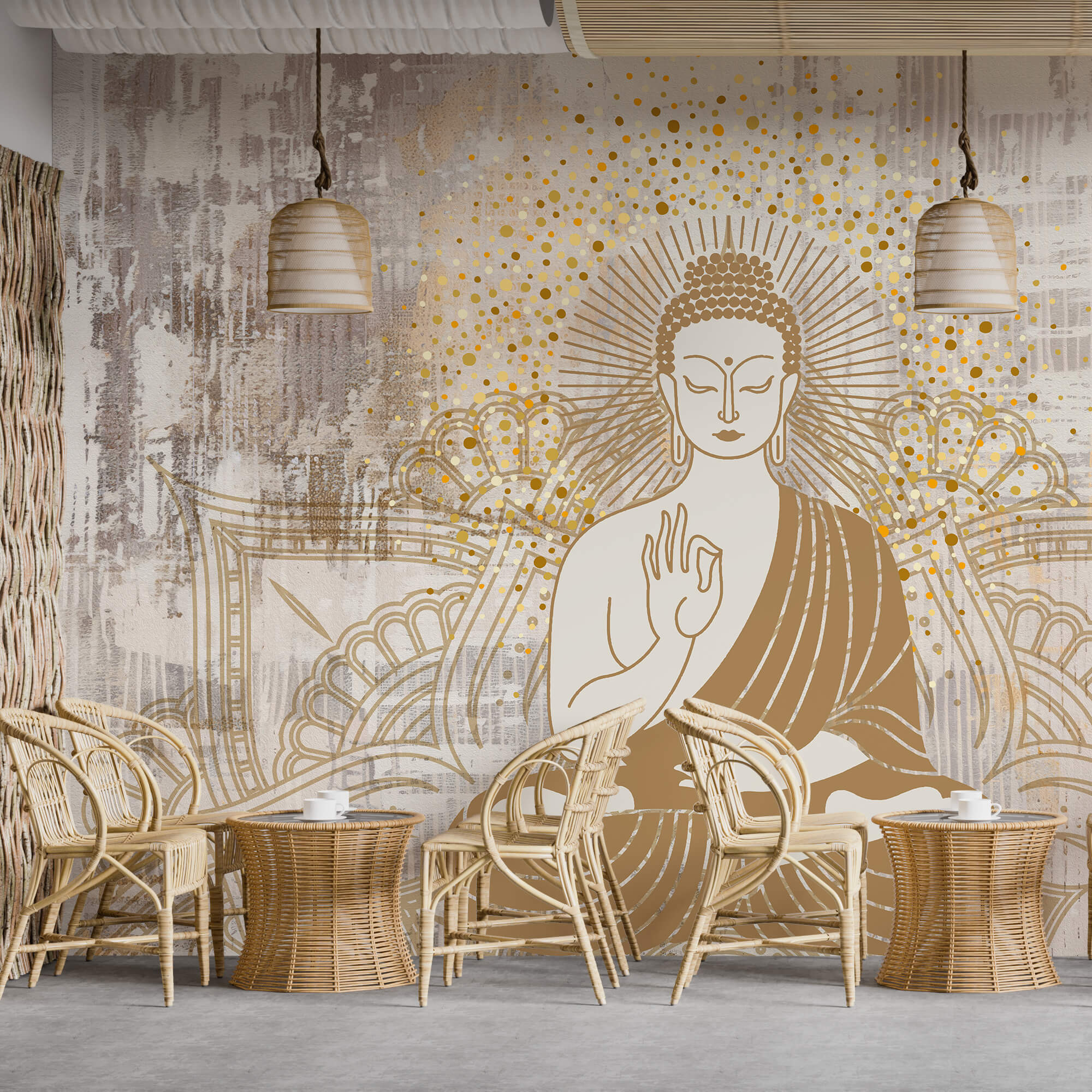 Pictură a unei persoane stând în poziția lotus