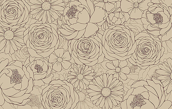 Picturi murale Model floral în nuanțe moi Picturi murale Model floral în nuanțe moi