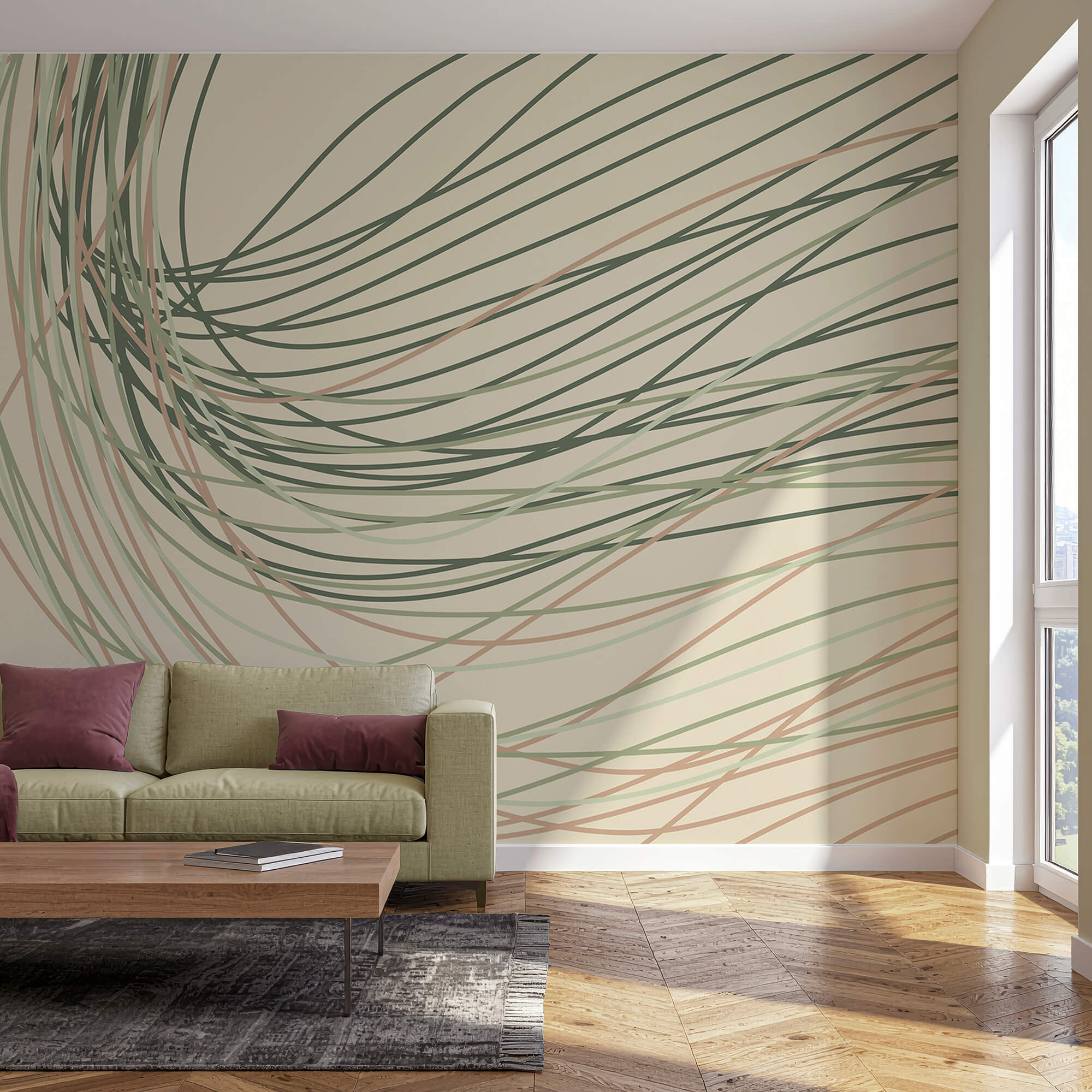 Linii curgătoare în tonuri pastelate moi