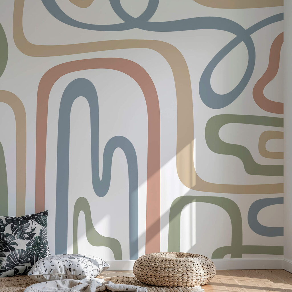 Linii colorate pe un fundal alb