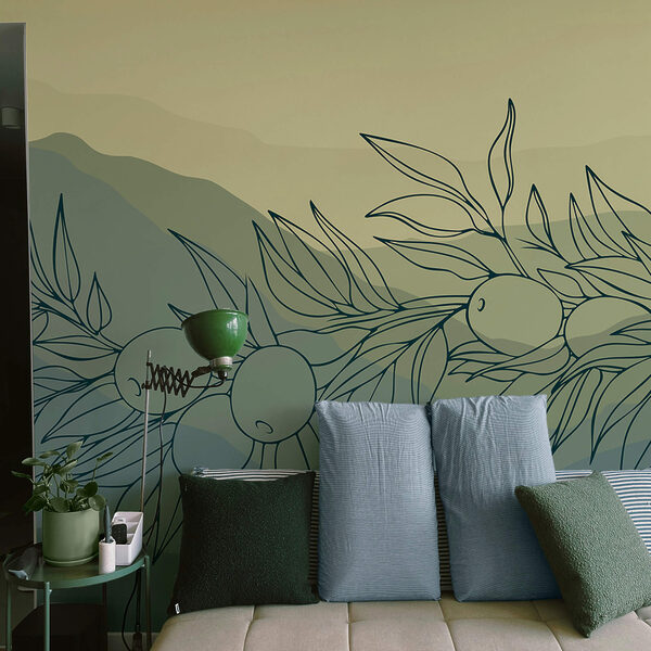 Picturi murale Desen de o ramură cu fructe Picturi murale Desen de o ramură cu fructe