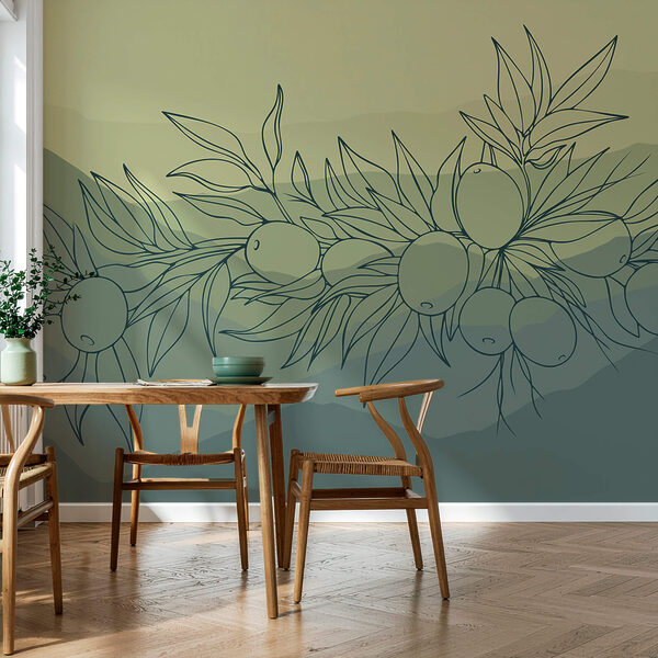 Picturi murale Desen de o ramură cu fructe Picturi murale Desen de o ramură cu fructe