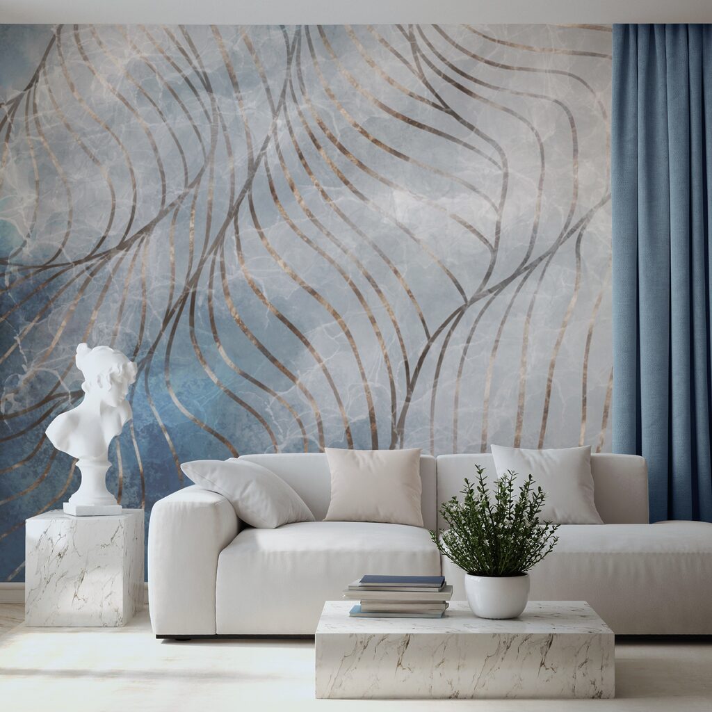 Curbe elegante în culori reci