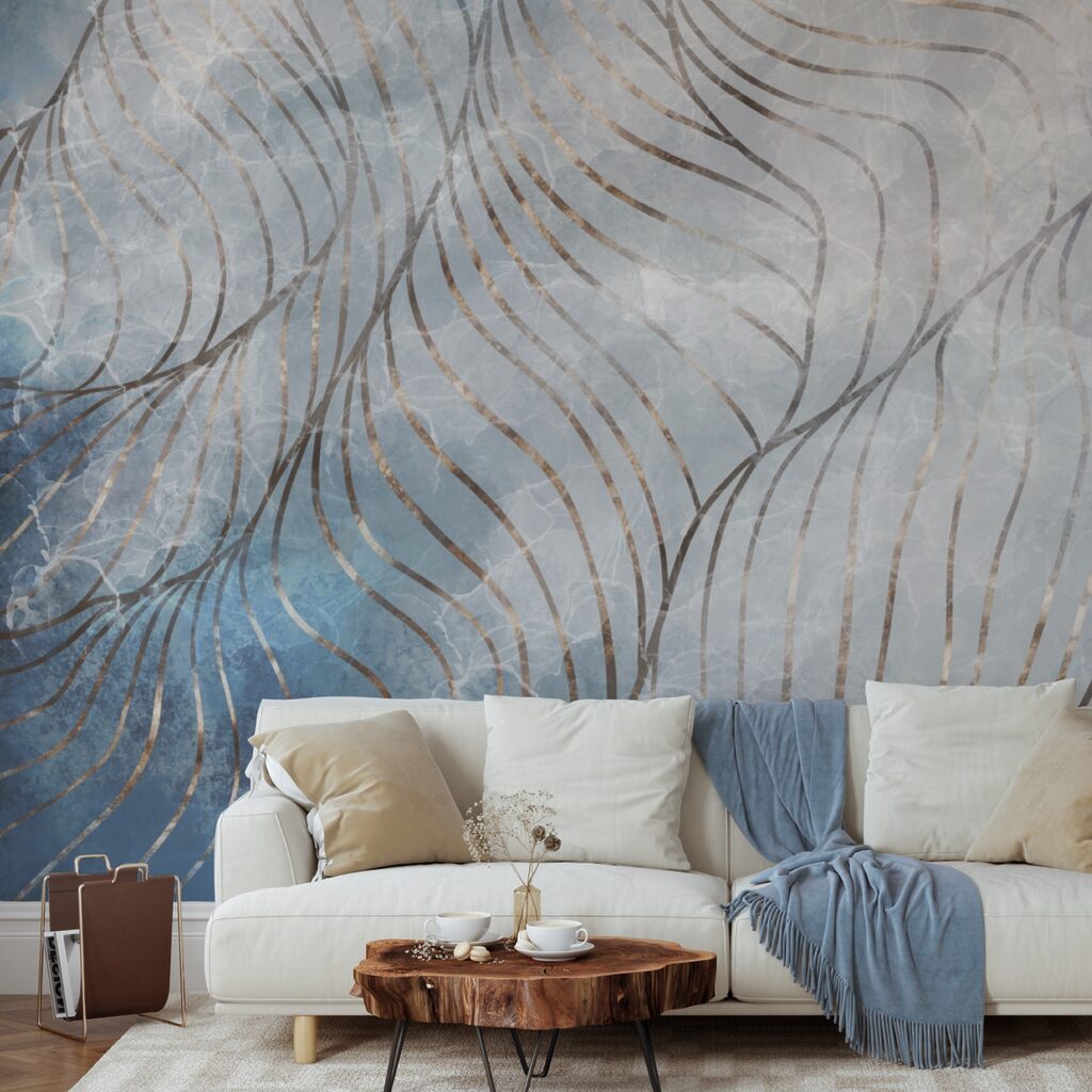 Curbe elegante în culori reci