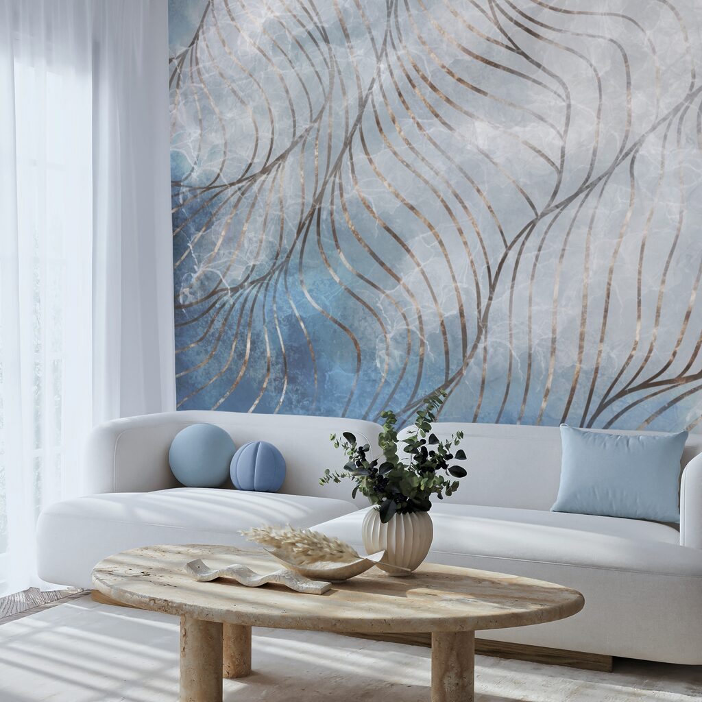 Curbe elegante în culori reci