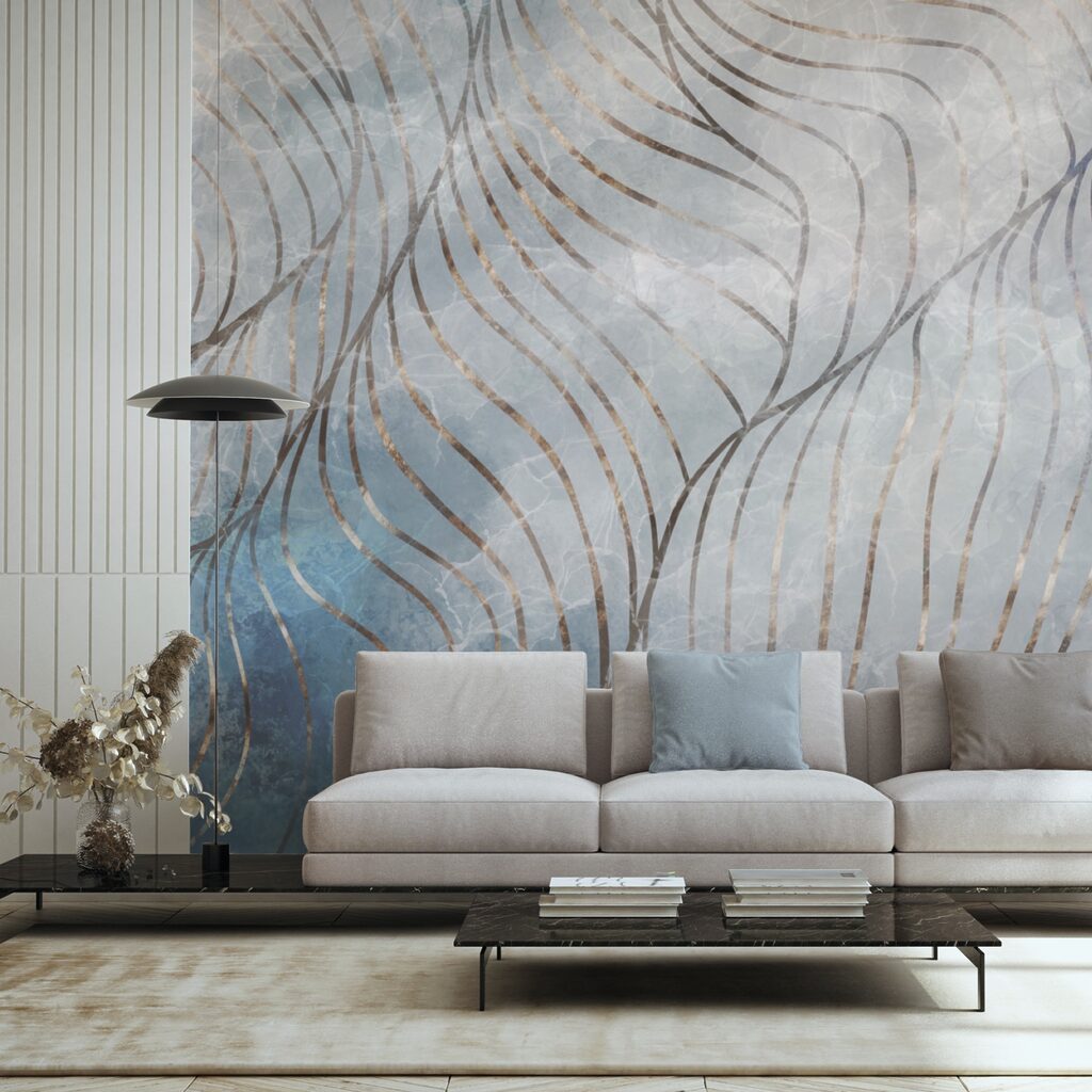 Curbe elegante în culori reci