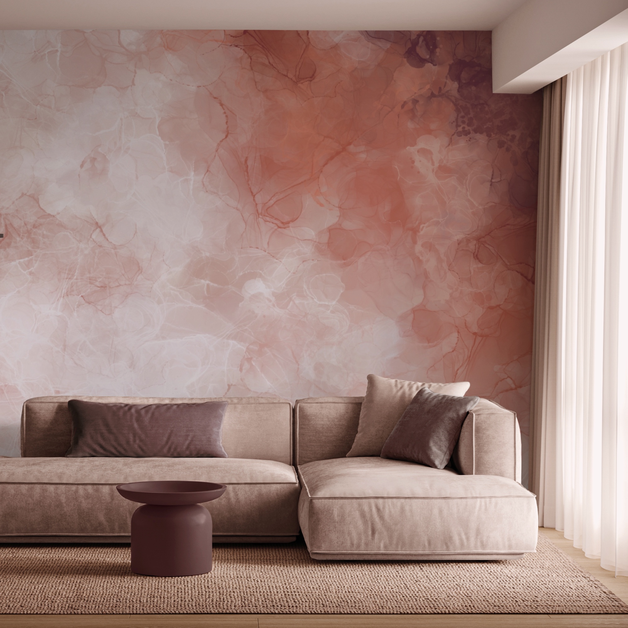 Nuanțele moi se amestecă în valuri blânde