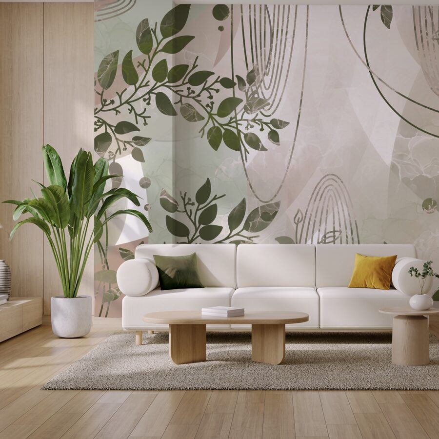 Design abstract inspirat din natură în verde