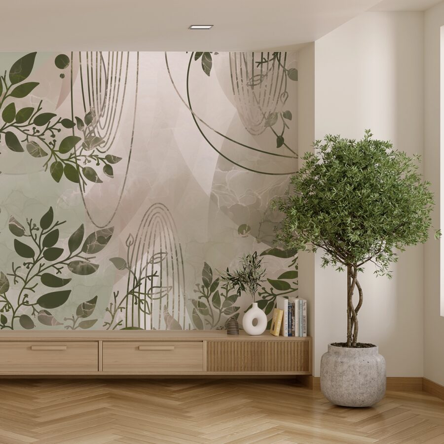 Design abstract inspirat din natură în verde