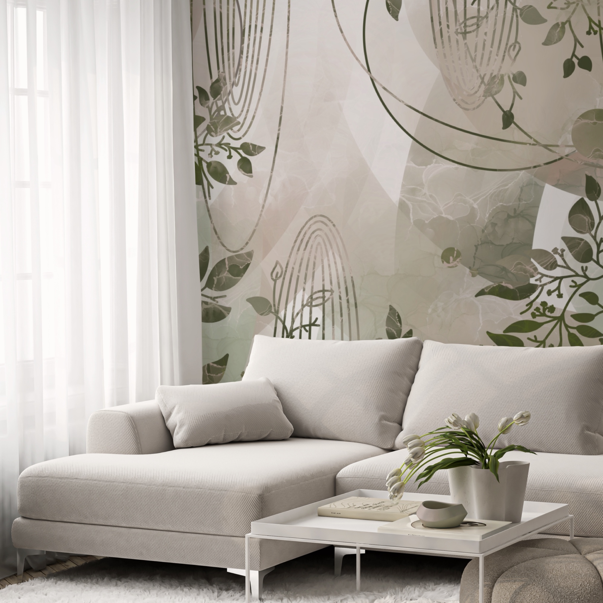 Design abstract inspirat din natură în verde