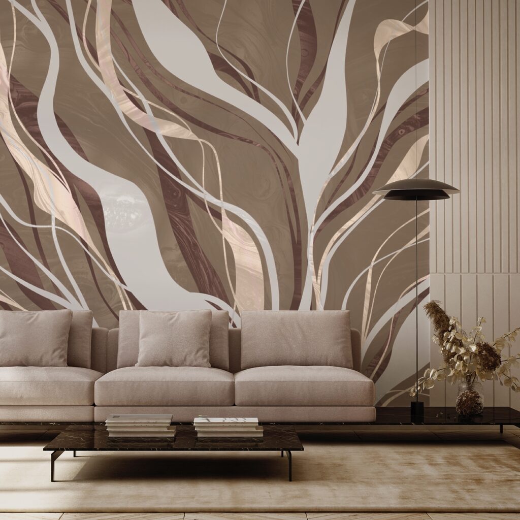 Vârtejuri maro și albe