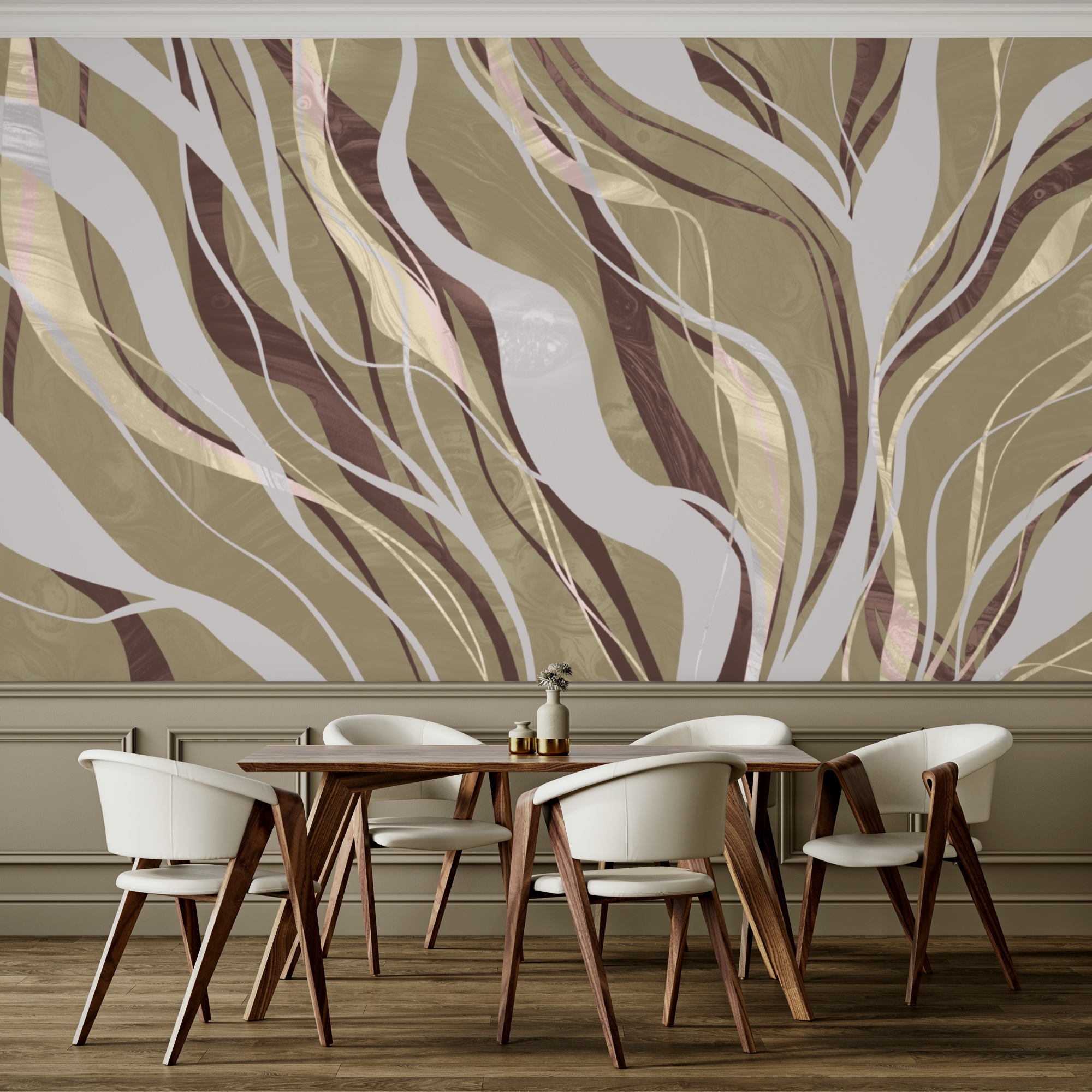 Vârtejuri maro și albe