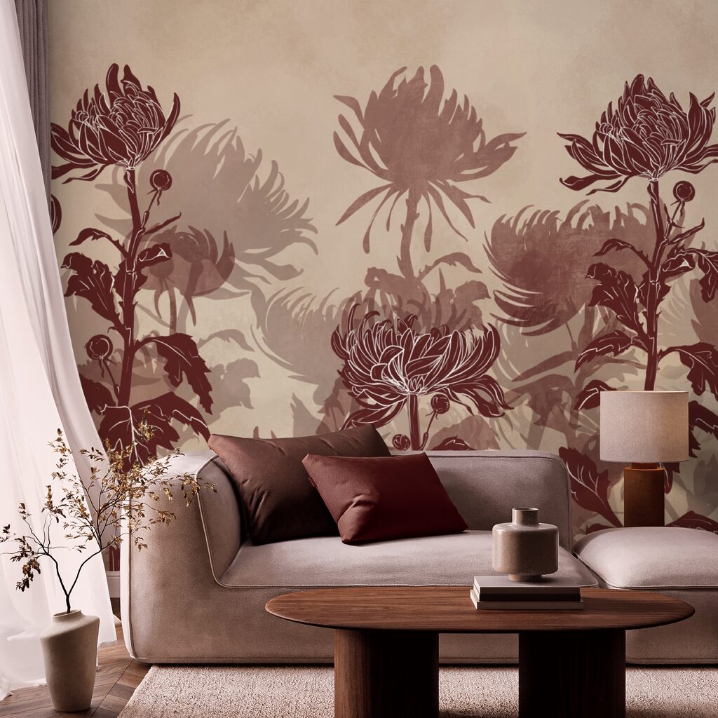 Desen de flori și frunze