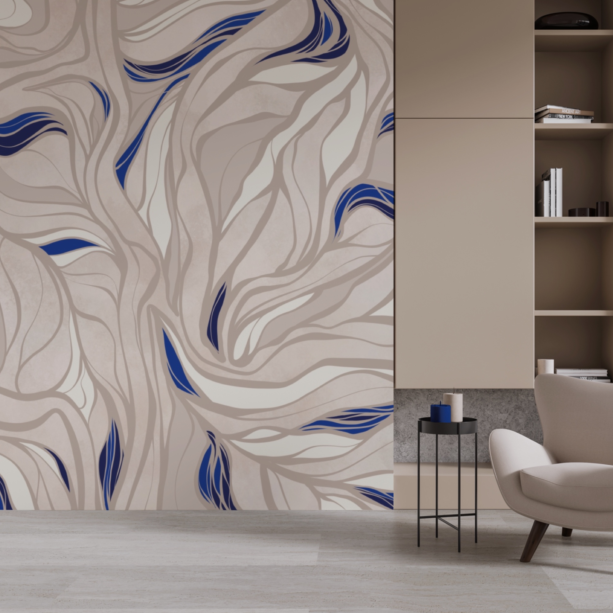 Model de linii albastre și albe