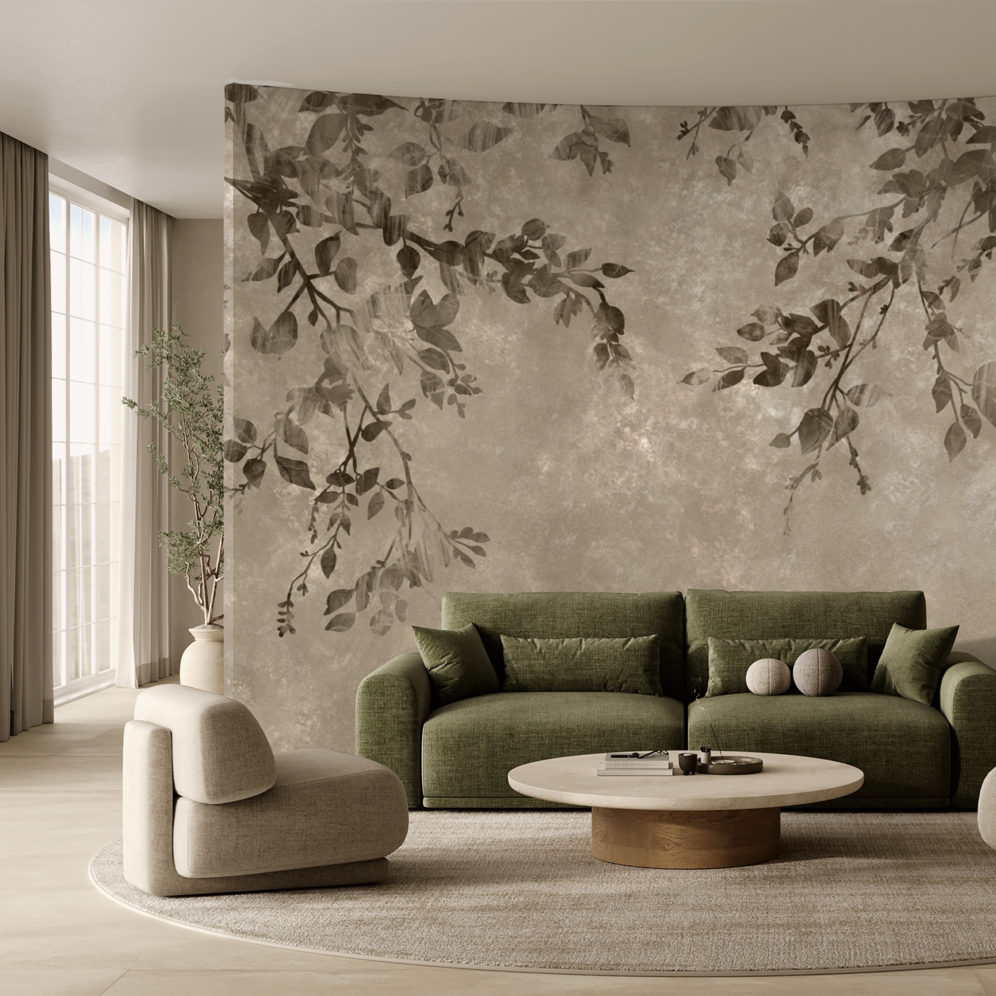 Ramuri de copac cu frunze