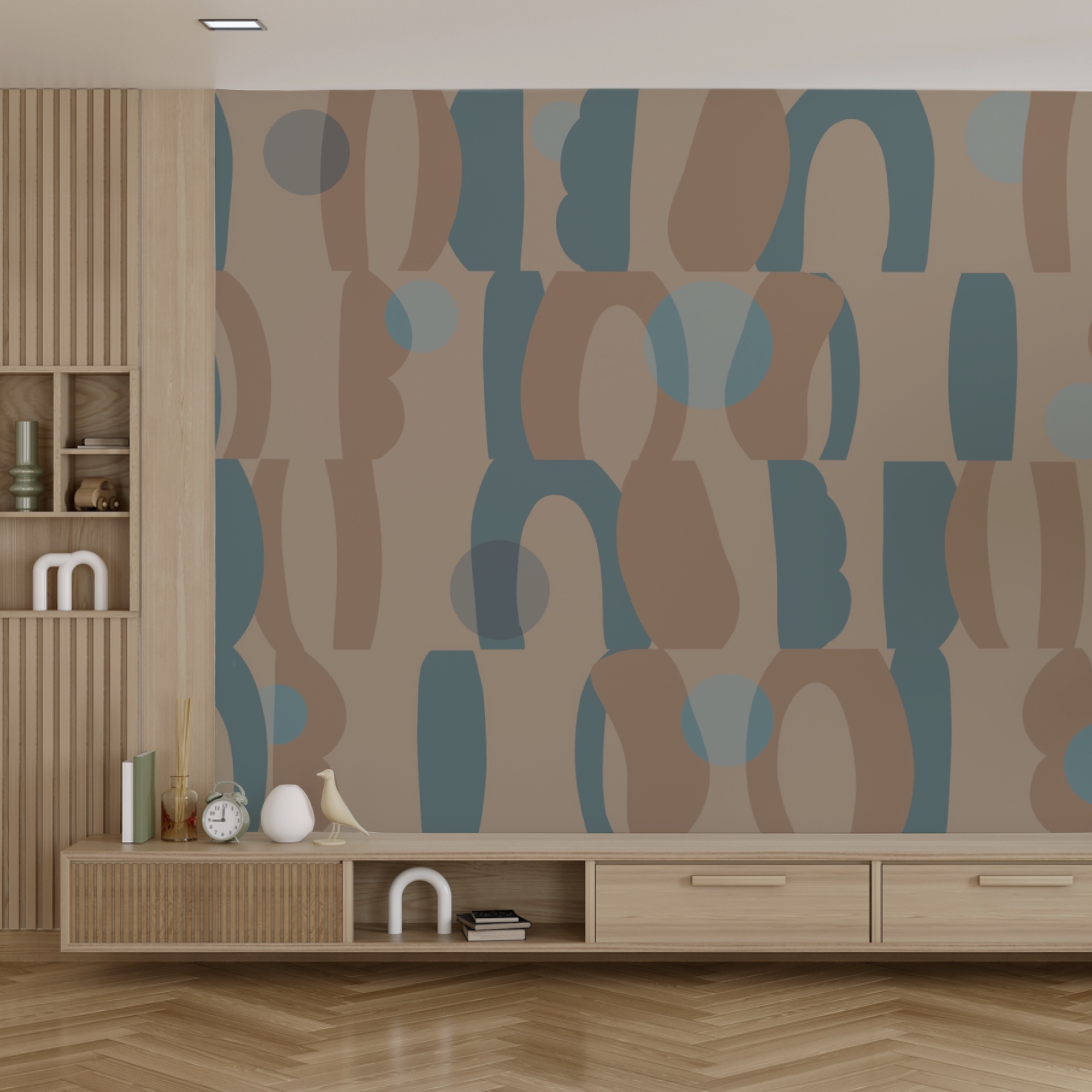 Model de forme albastre și maro