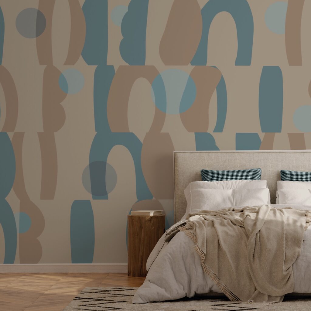 Model de forme albastre și maro