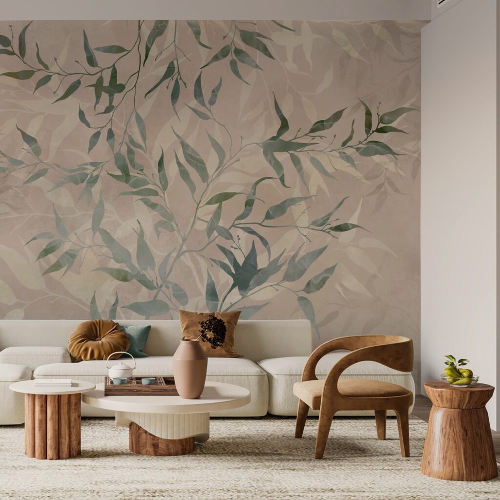 Model de frunze pe un fundal bej